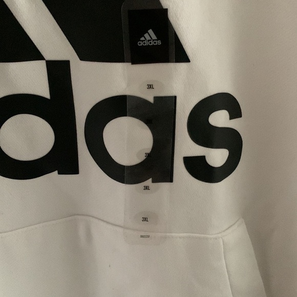 Mens Adidas Sweatshirt Hoodie, White/Black, 3XL - Picture 4 of 6